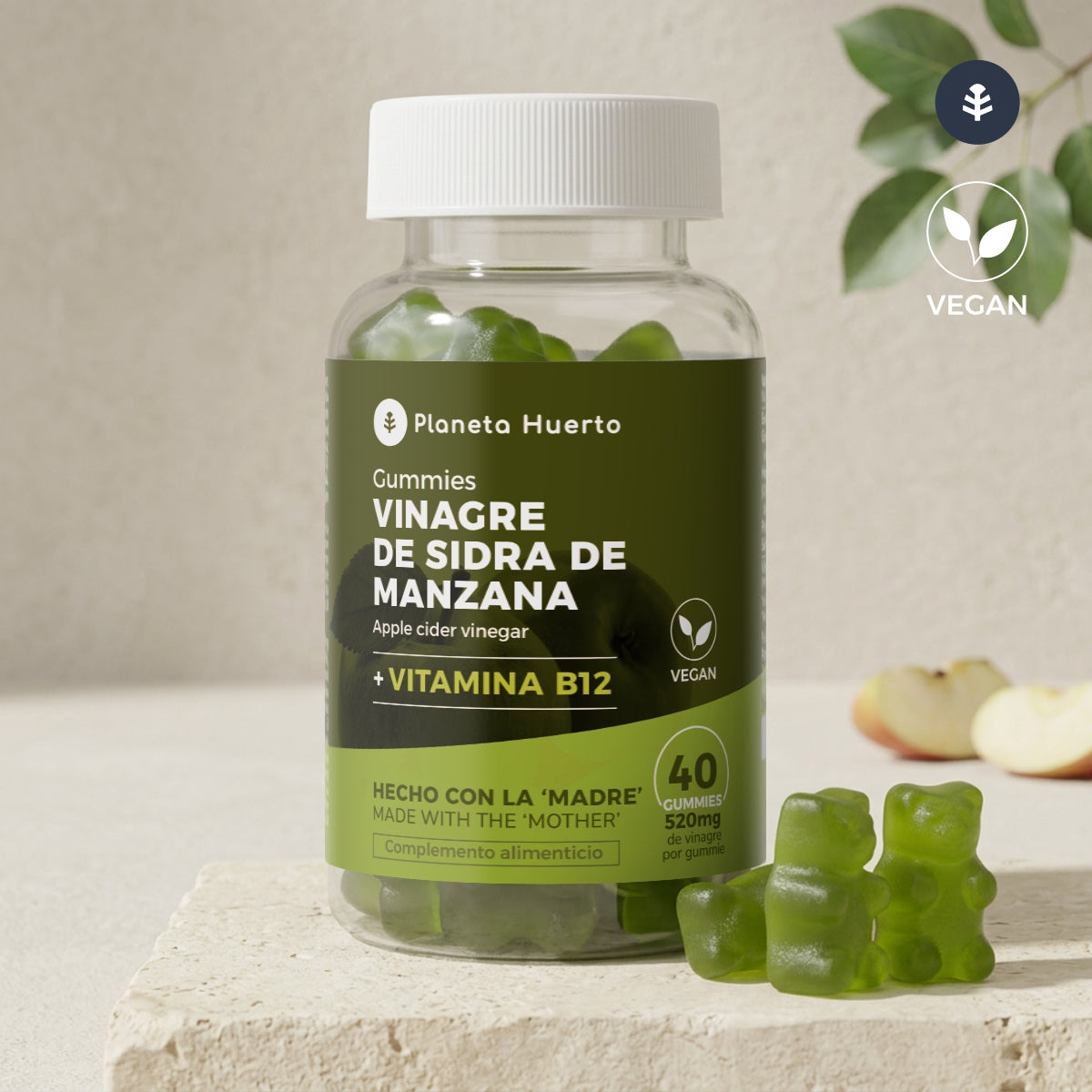 Gummies de Vinagre de Manzana sin filtrar Planeta Huerto 40 gominolas