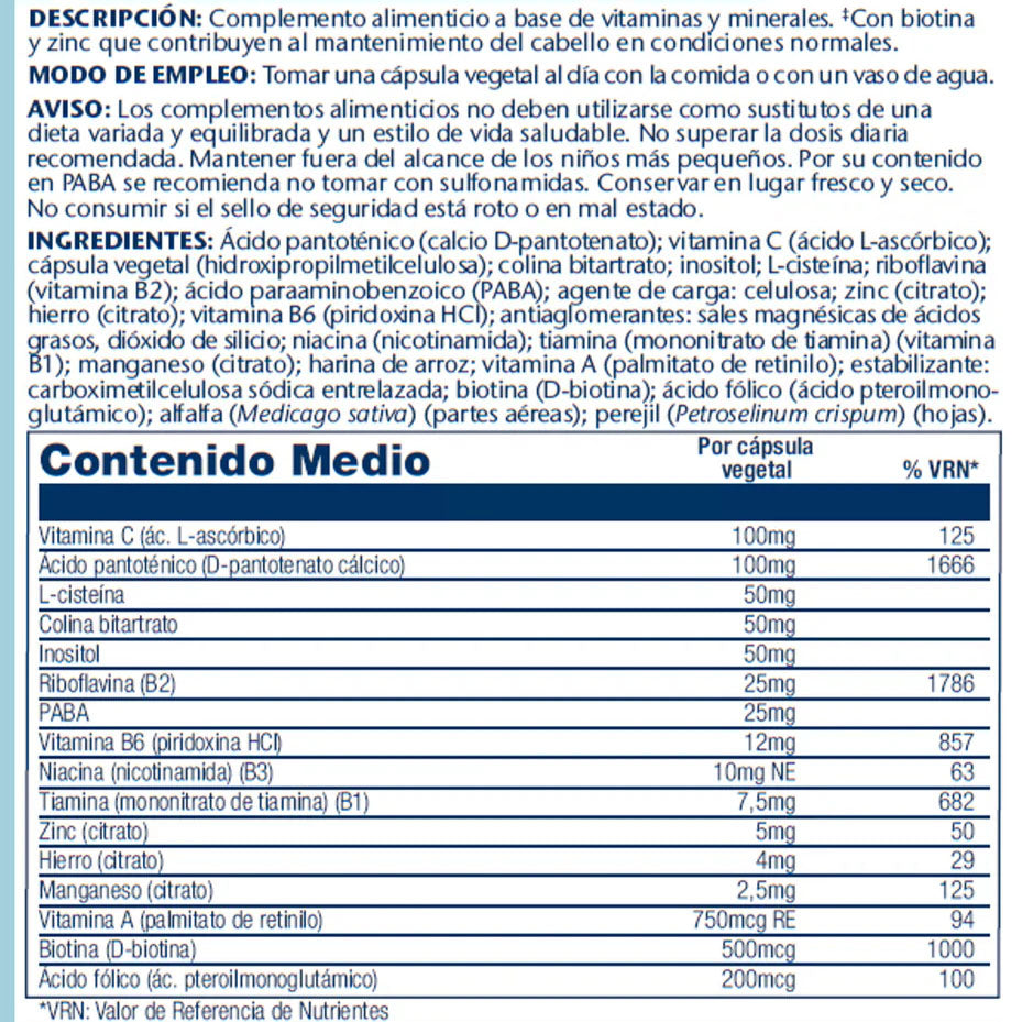 Hair Nutrients Solaray 120 cápsulas