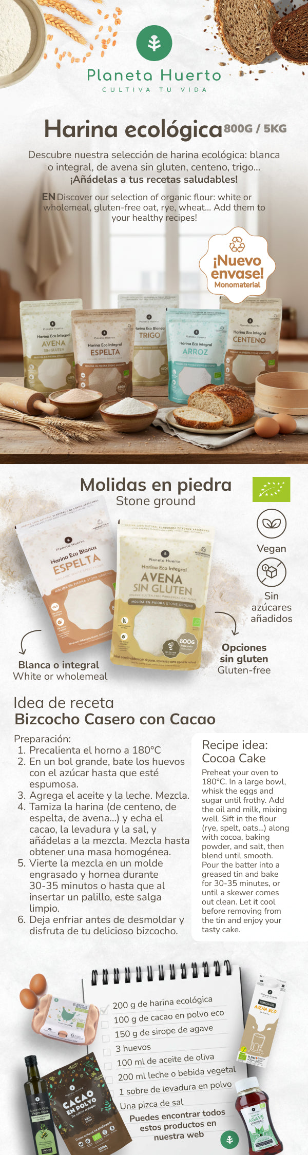 Harina Blanca de Trigo Eco Planeta Huerto 5 Kg