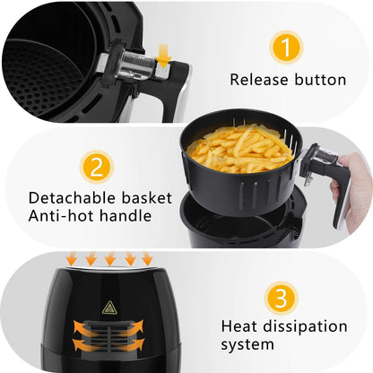 Freidora de aire sin aceite 3,2 L 1400W Libre de BPA (Reacondicionado)