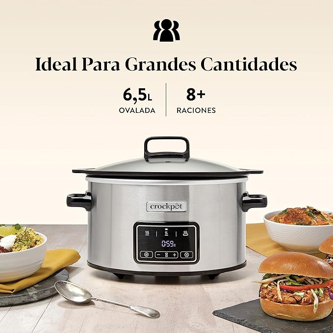 Crockpot Olla digital de cocción lenta digital Sizzle & Stew 6.5 L CSC112X (Reacondicionado)