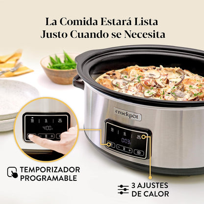 Crockpot Olla digital de cocción lenta digital Sizzle & Stew 6.5 L CSC112X (Reacondicionado)
