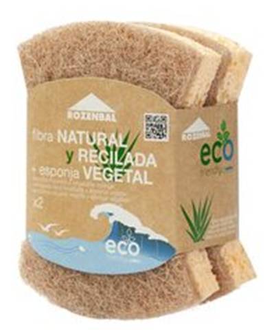 2 estropajos con esponja vegetal Ergo Eco Friendly Kerkom