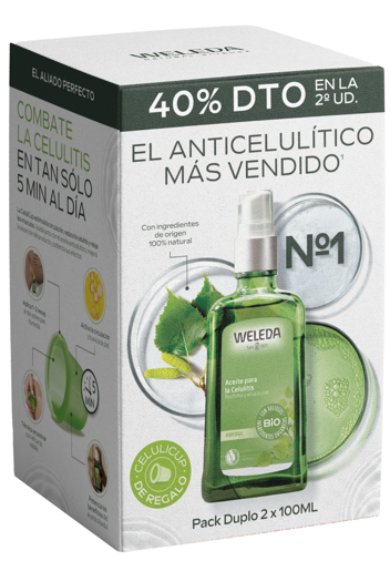 Duplo Abedul aceite anticelulítico 2x100 ml + REGALO Celulicup Weleda