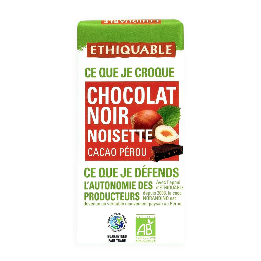 Mini tableta chocolate negro con avellana BIO Ethiquable 30 g