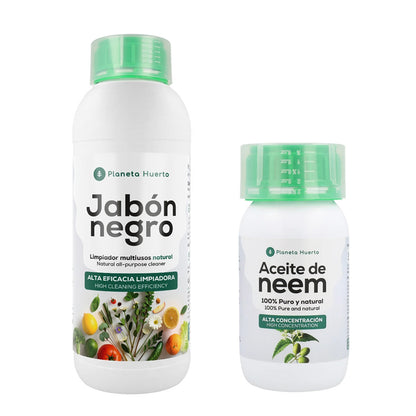 Pack Jabón Potásico Negro 1L + Aceite de Neem 250 ml Planeta Huerto