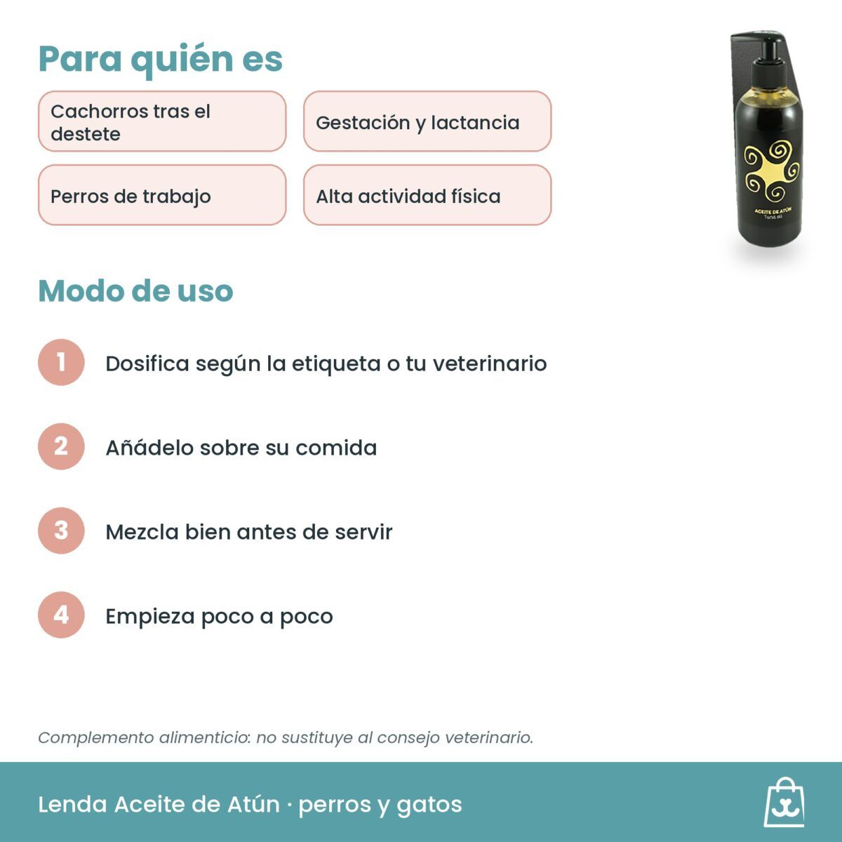 Aceite de Atún para Perros y Gatos Omega 3 Lenda 250 ml