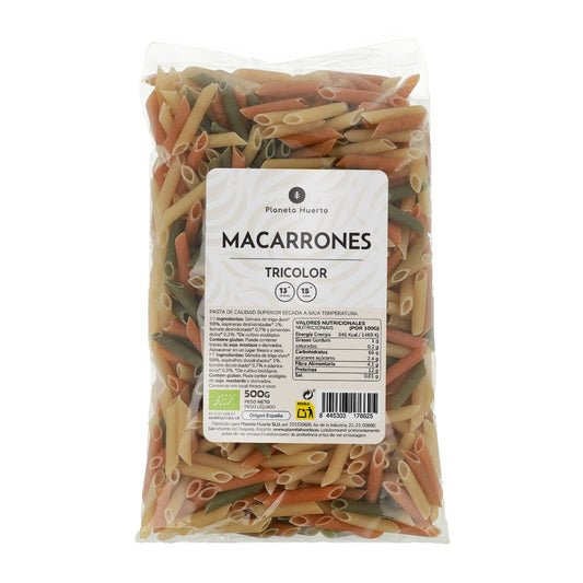 Macarrones tricolor ECO Planeta Huerto 500gr