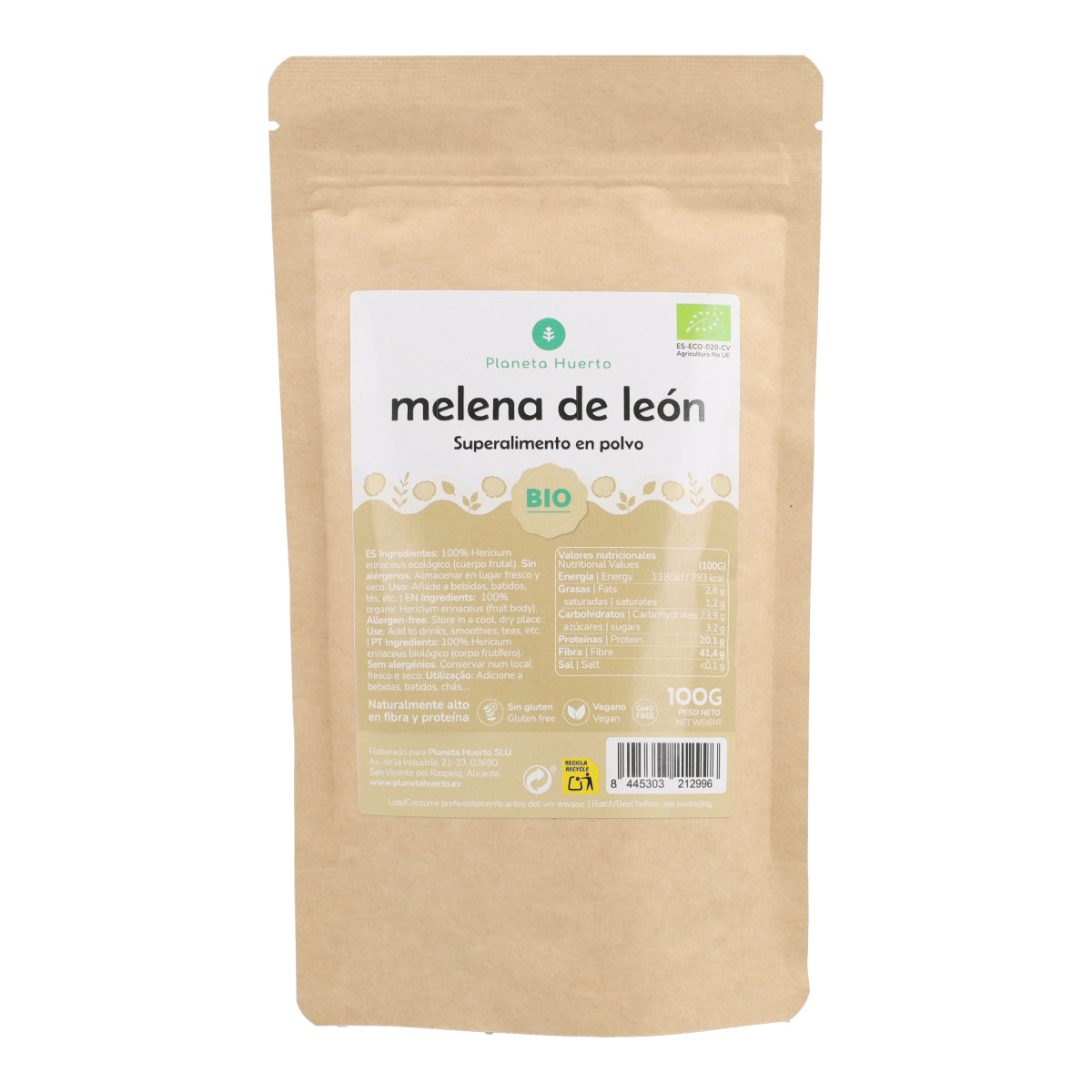 Melena de león en polvo 100% ECO Planeta Huerto 100 g
