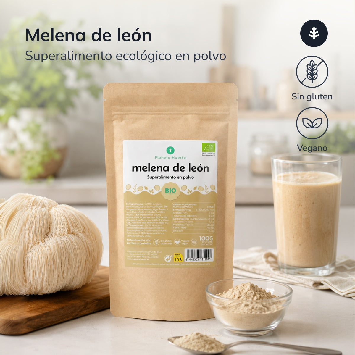 Melena de león en polvo 100% ECO Planeta Huerto 100 g