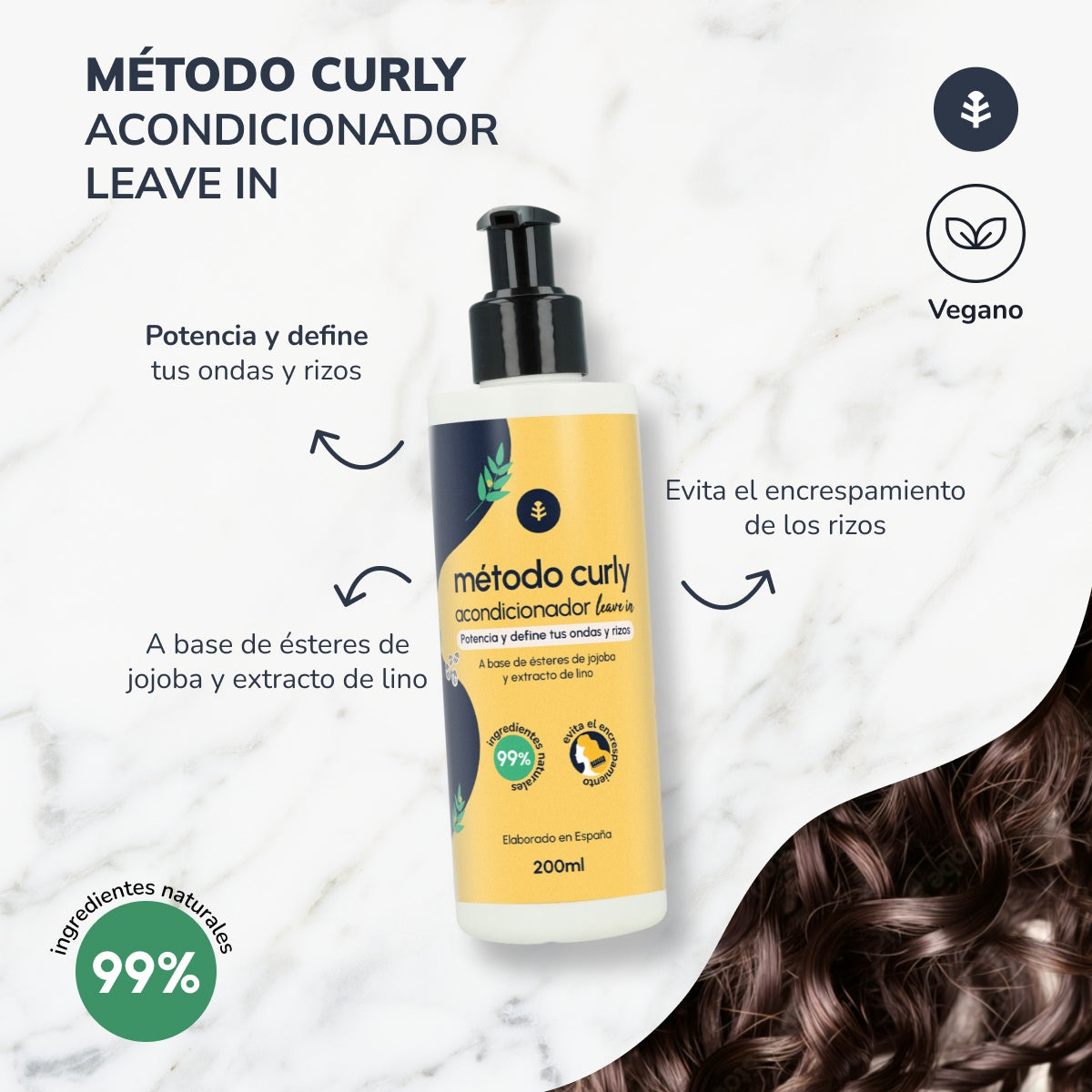 Acondicionador Leave in Método Curly Planeta Huerto 200 ml