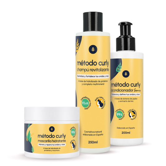 Pack Método Curly: champú, mascarilla y leave in Planeta Huerto