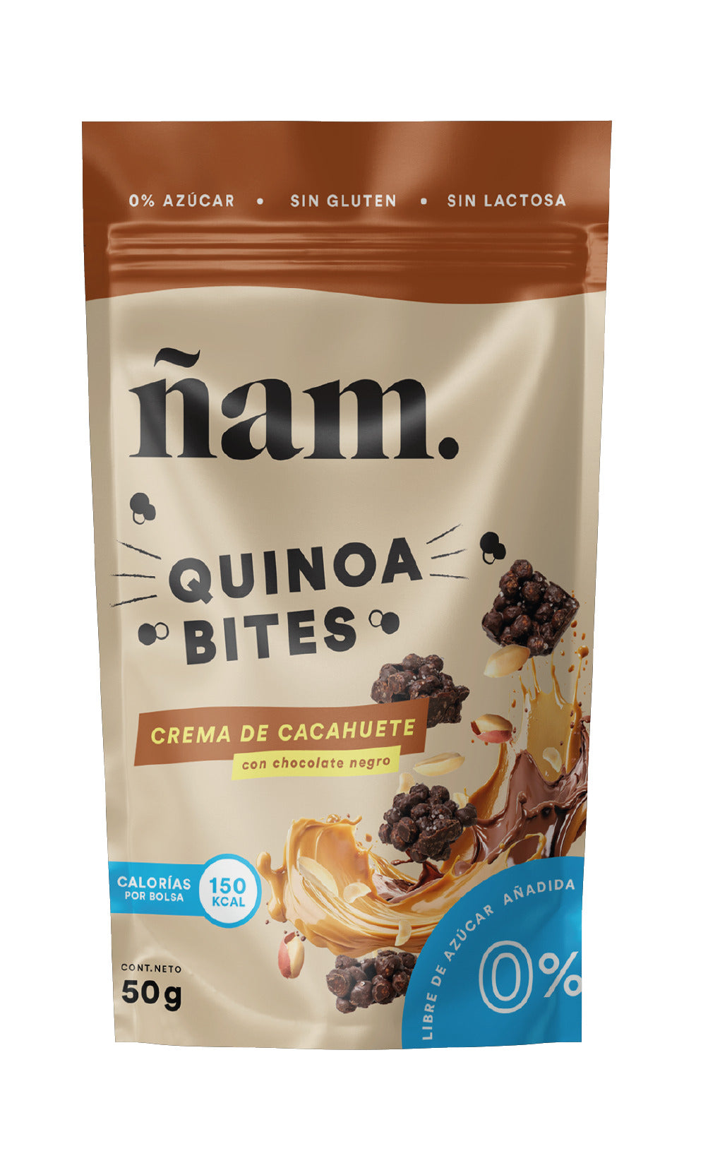 Snacks de Quinoa con Crema De Cacahuete y con Chocolate Negro Quinoa Bites 50 g