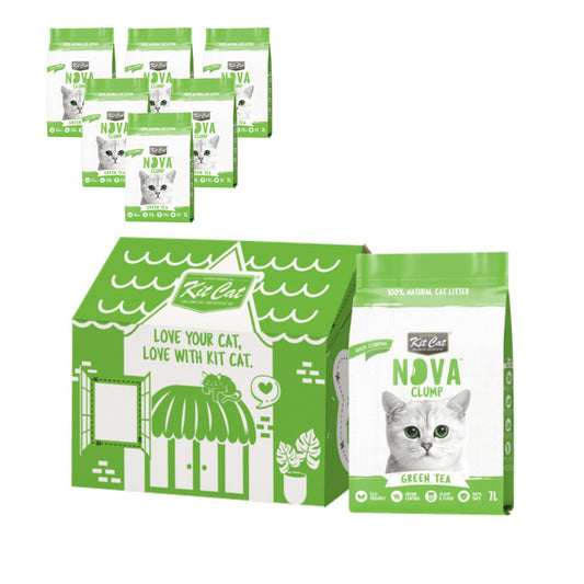 Pack 6 Kit Cat Arena Eco Nova - Green Tea 7 L Arena para gatos