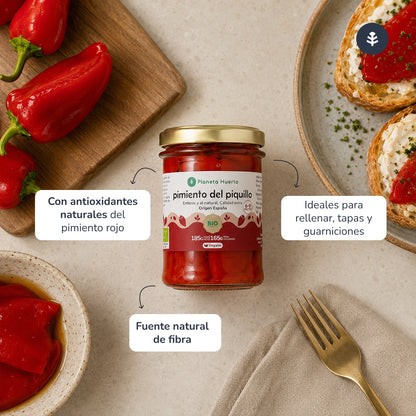 Pimiento piquillo entero ECO Planeta Huerto 185g
