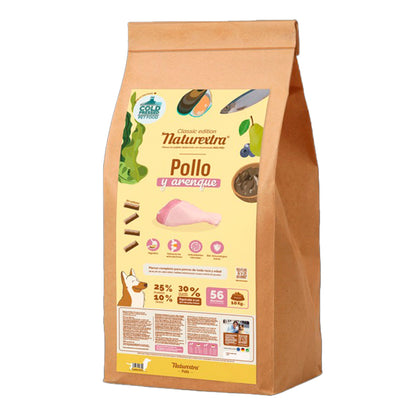 Pienso prensado en frío en Pellets para perros con pollo y arenque 5 kg NaturExtra
