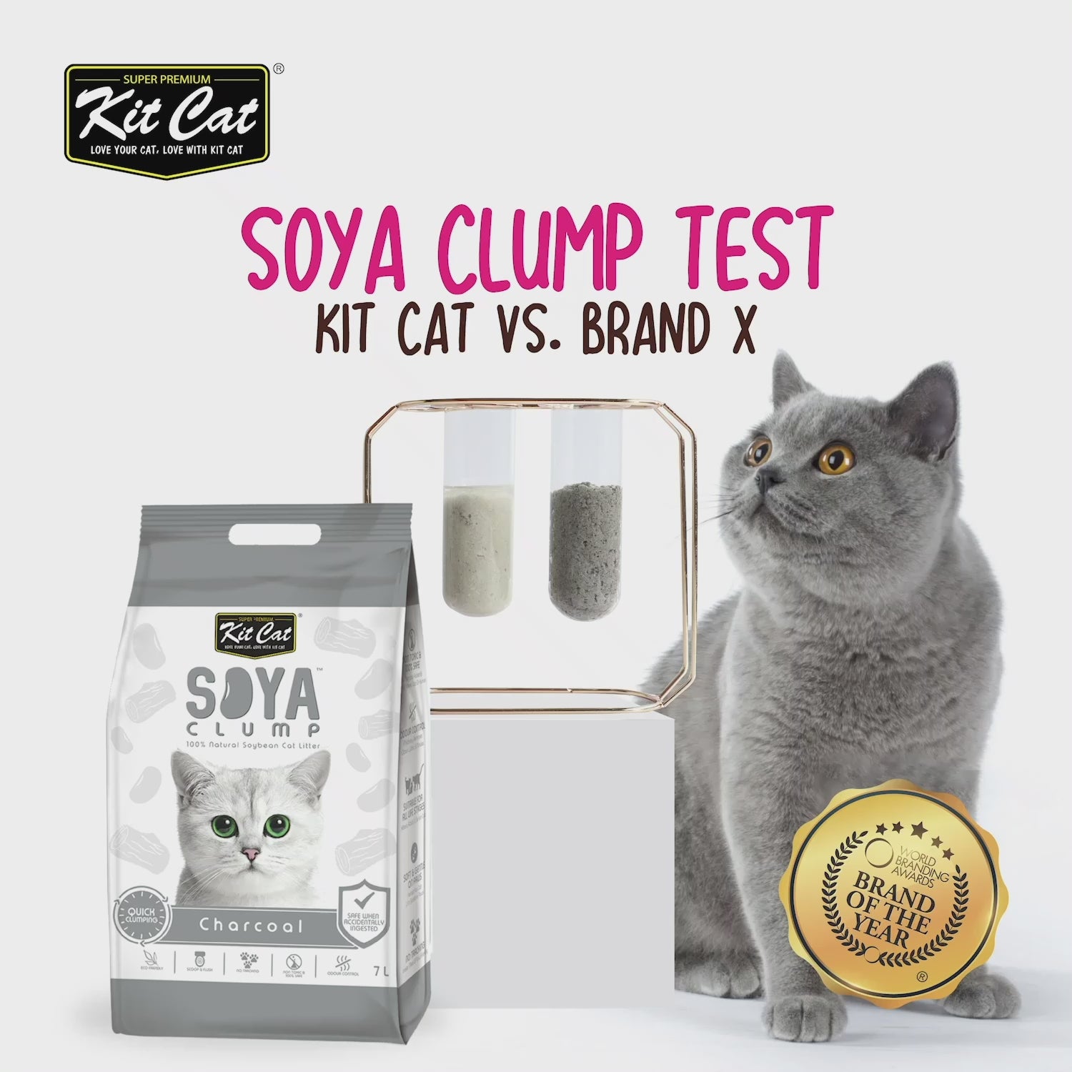Kit Cat Arena Eco SoyaClump - Charcoal 7 L Arena para gatos