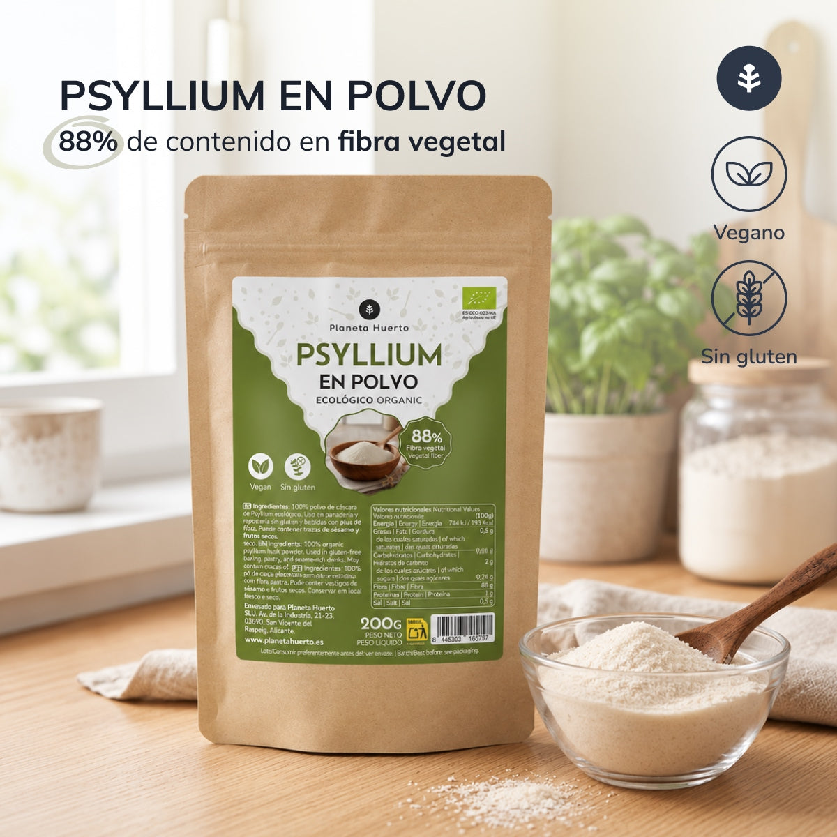 Psyllium en polvo Eco Planeta Huerto 400 g