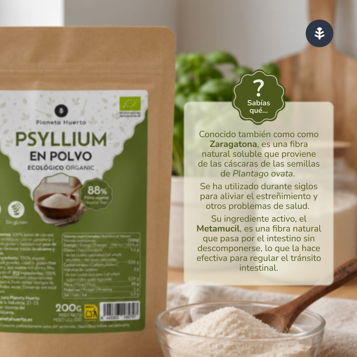 Psyllium en polvo Eco Planeta Huerto 400 g