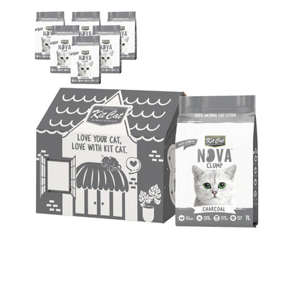 Pack 6 Kit Cat Arena Eco Nova - Charcoal 7 L Arena para gatos