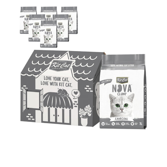 Pack 6 Kit Cat Arena Eco Nova - Charcoal 7 L Arena para gatos