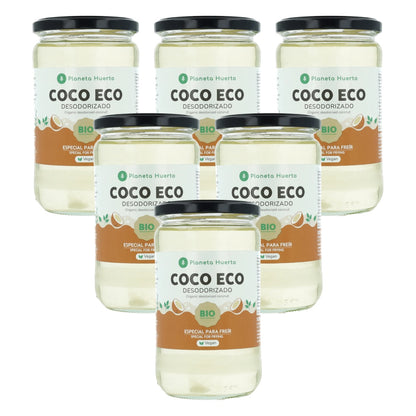 Pack 6x Aceite de coco desodorizado ECO Planeta Huerto 500 ml