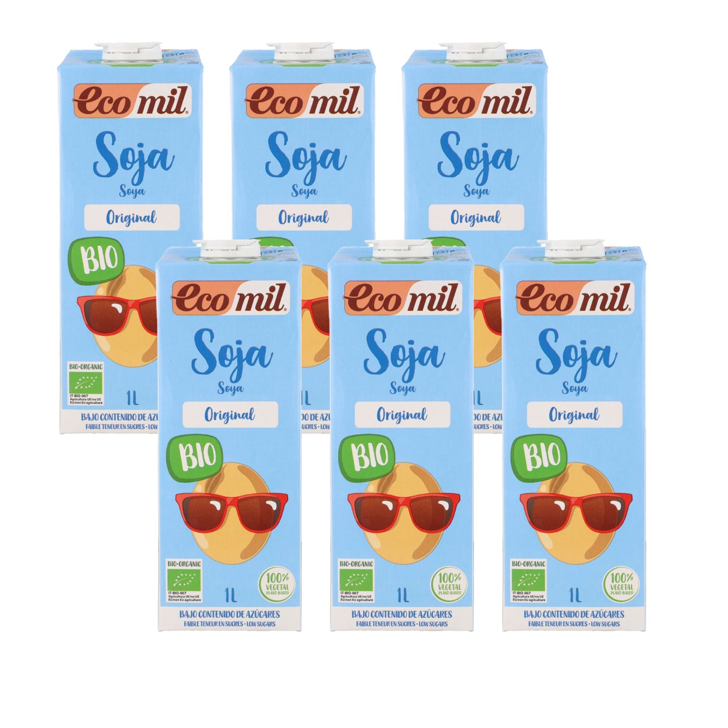Pack Bebida de Soja con sirope de agave Bio Ecomil 6L
