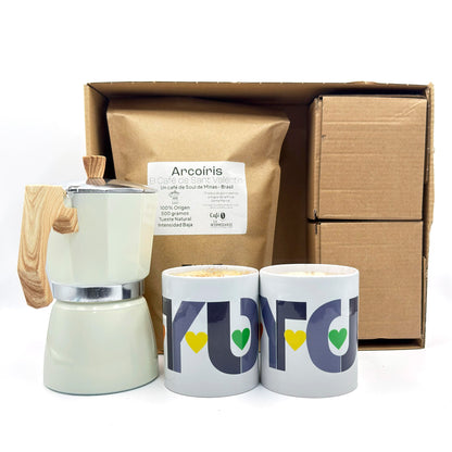 Cafe Sin Intermediarios - Arcoíris - Pack Café + Dos Mugs-tostado Semanal-envasado Al Envío-ideal Café Con Leche/solo_1