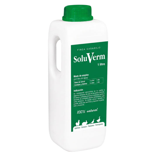 Soluverm - Desparasita Tus Gallinas, Faisanes Y Conejos Contra Parásitos Internos Tipo Vermes - 1 L_0