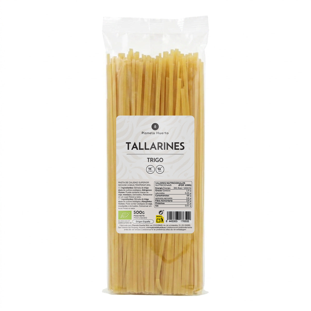 Tallarines de trigo ECO Planeta Huerto 500 g