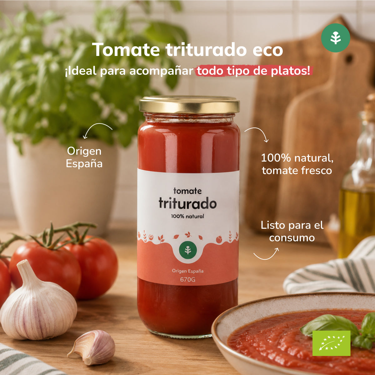 Tomate triturado ECO Planeta Huerto 670 g