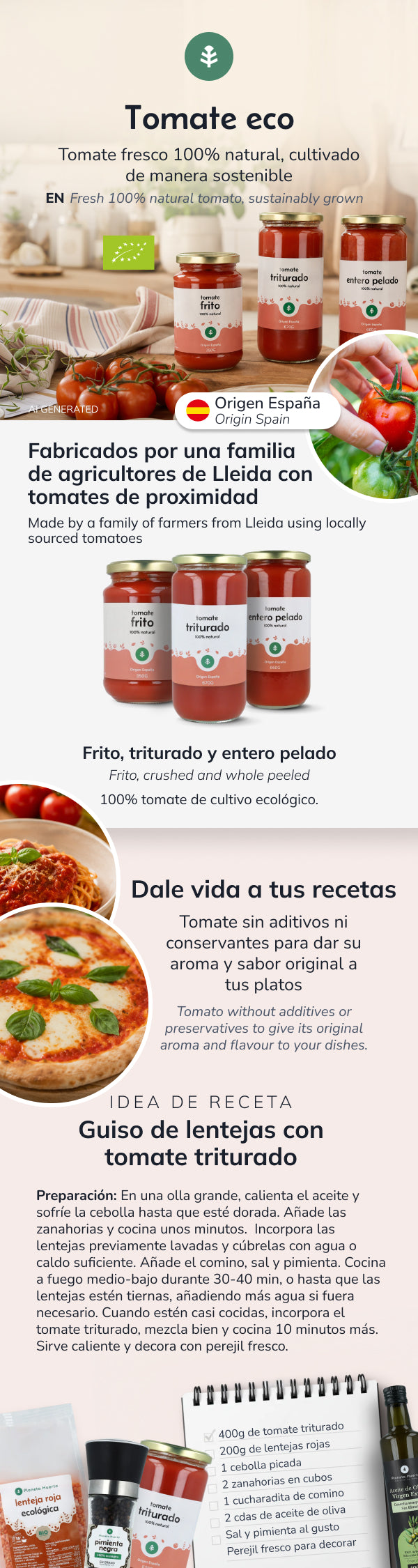Tomate triturado ECO Planeta Huerto 670 g