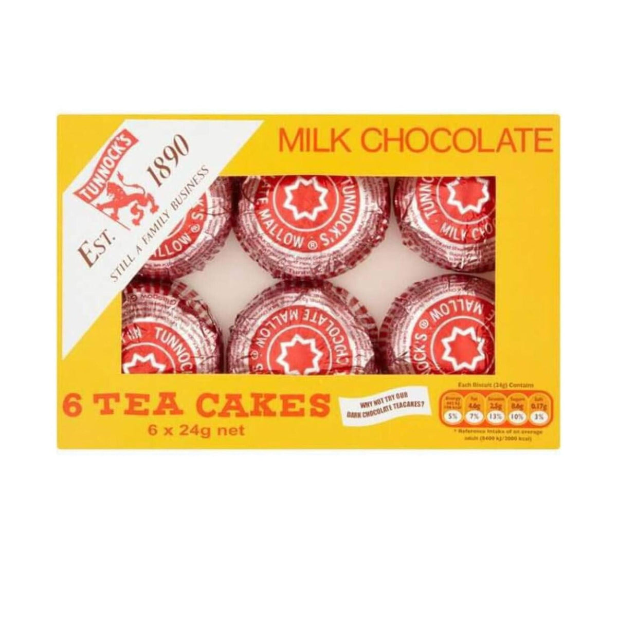 Tunnock's Tea Cakes De Chocolate Con Leche 6 Unidades 144 G_0