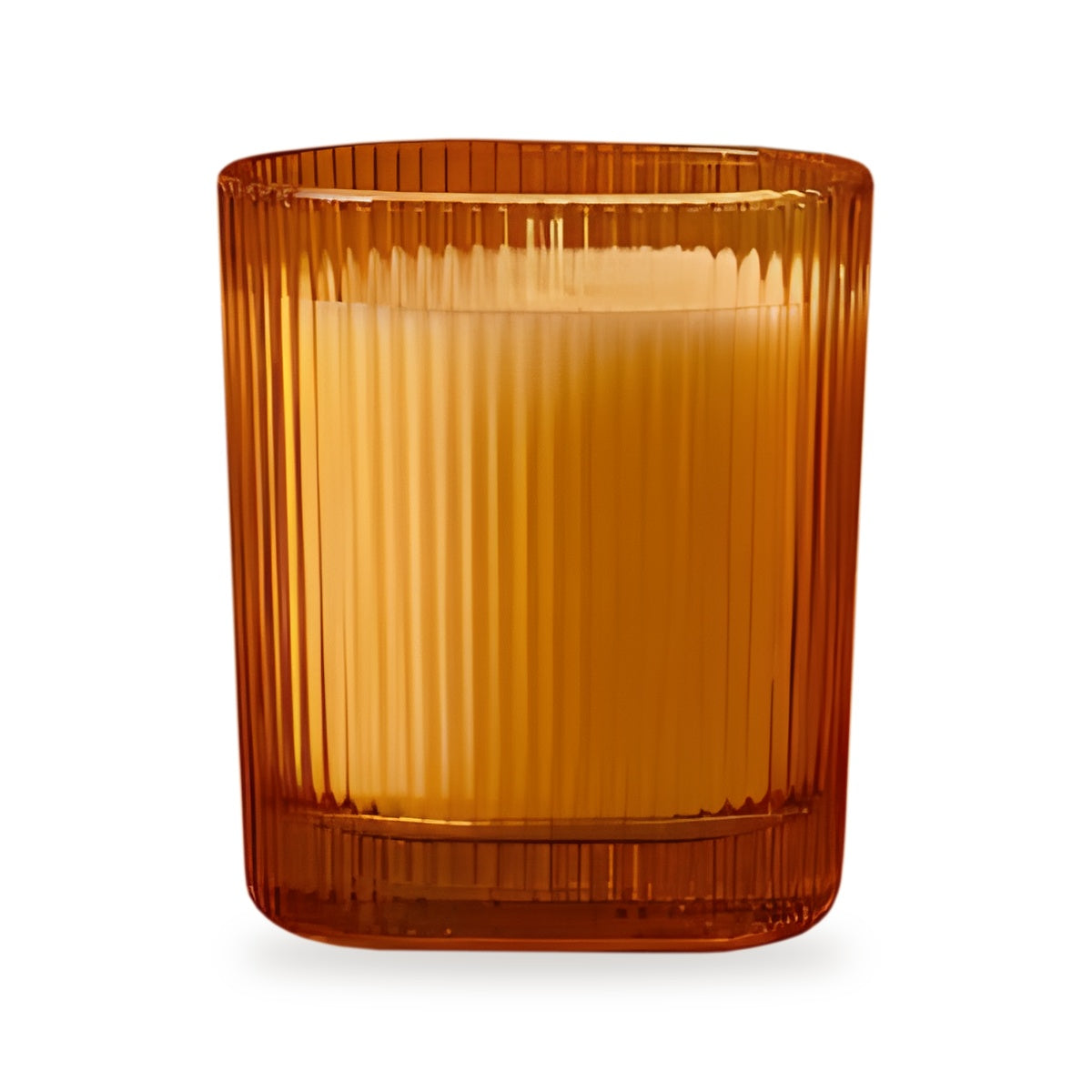 Vela perfumada vainilla y tonka en vaso rayado amarillo 9x8 cm Roura