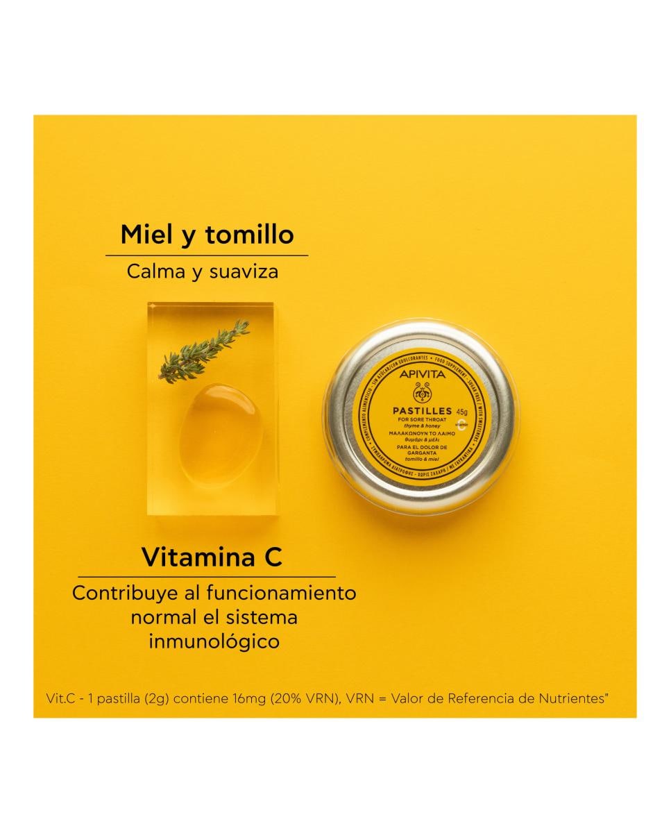 Pastillas Para el Dolor de Garganta Miel y Tomillo Apivita 45 g